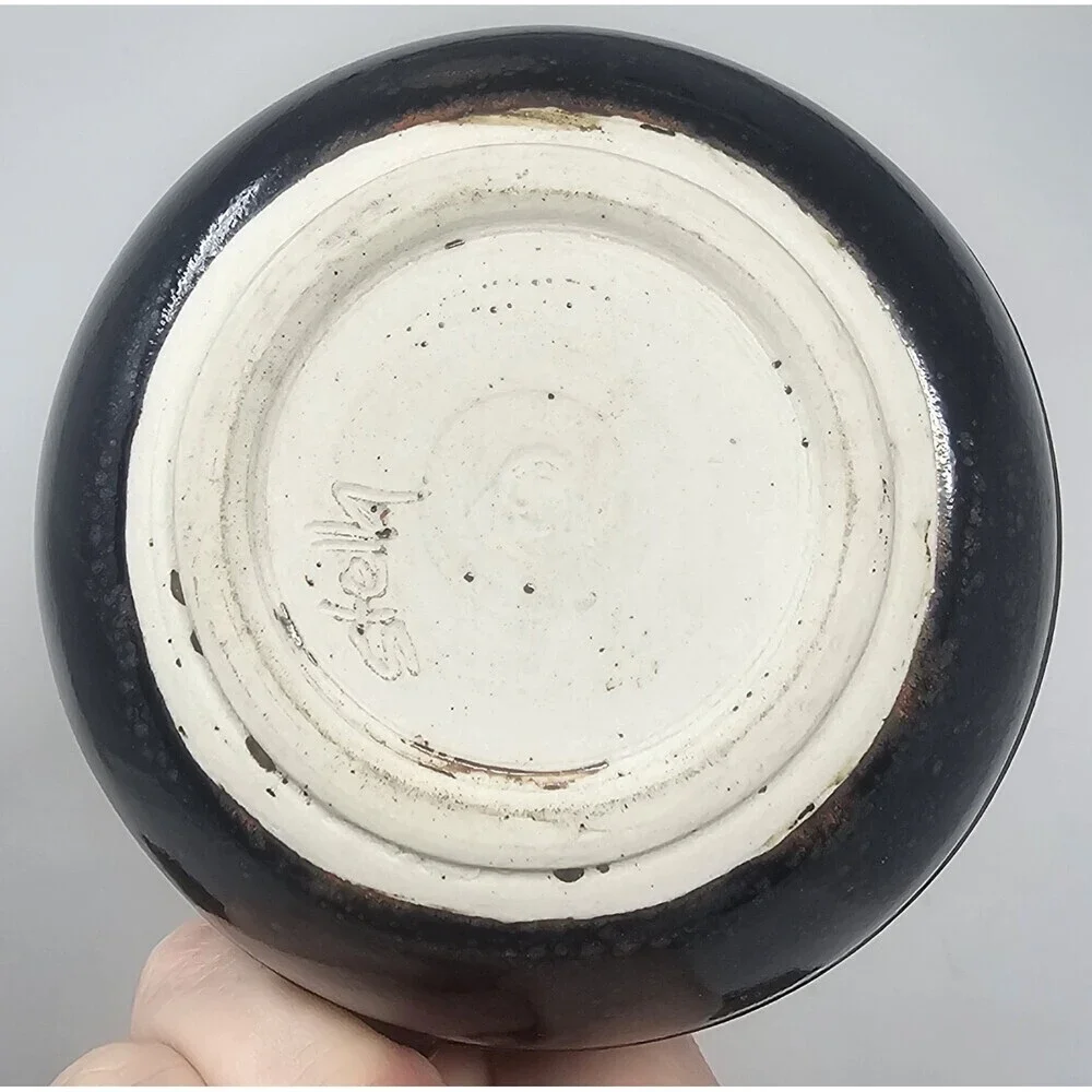Vintage Artisan Studio Ceramic Clay Pottery Single Stem Bud Holder Signed Vase